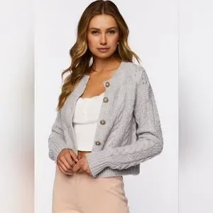 Cardigan Ouvert Forever 21 Gris - Taille M, Tricot, Occasion Très Bon état